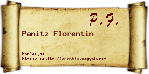 Panitz Florentin névjegykártya